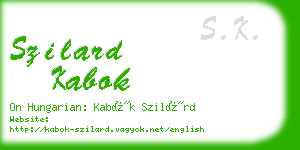 szilard kabok business card